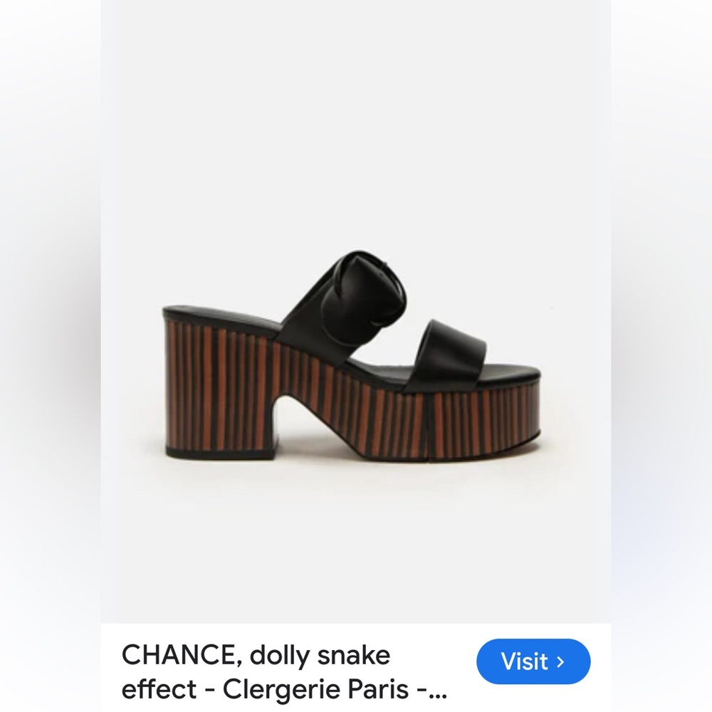 Clergerie Black Platform Sandals snake heel